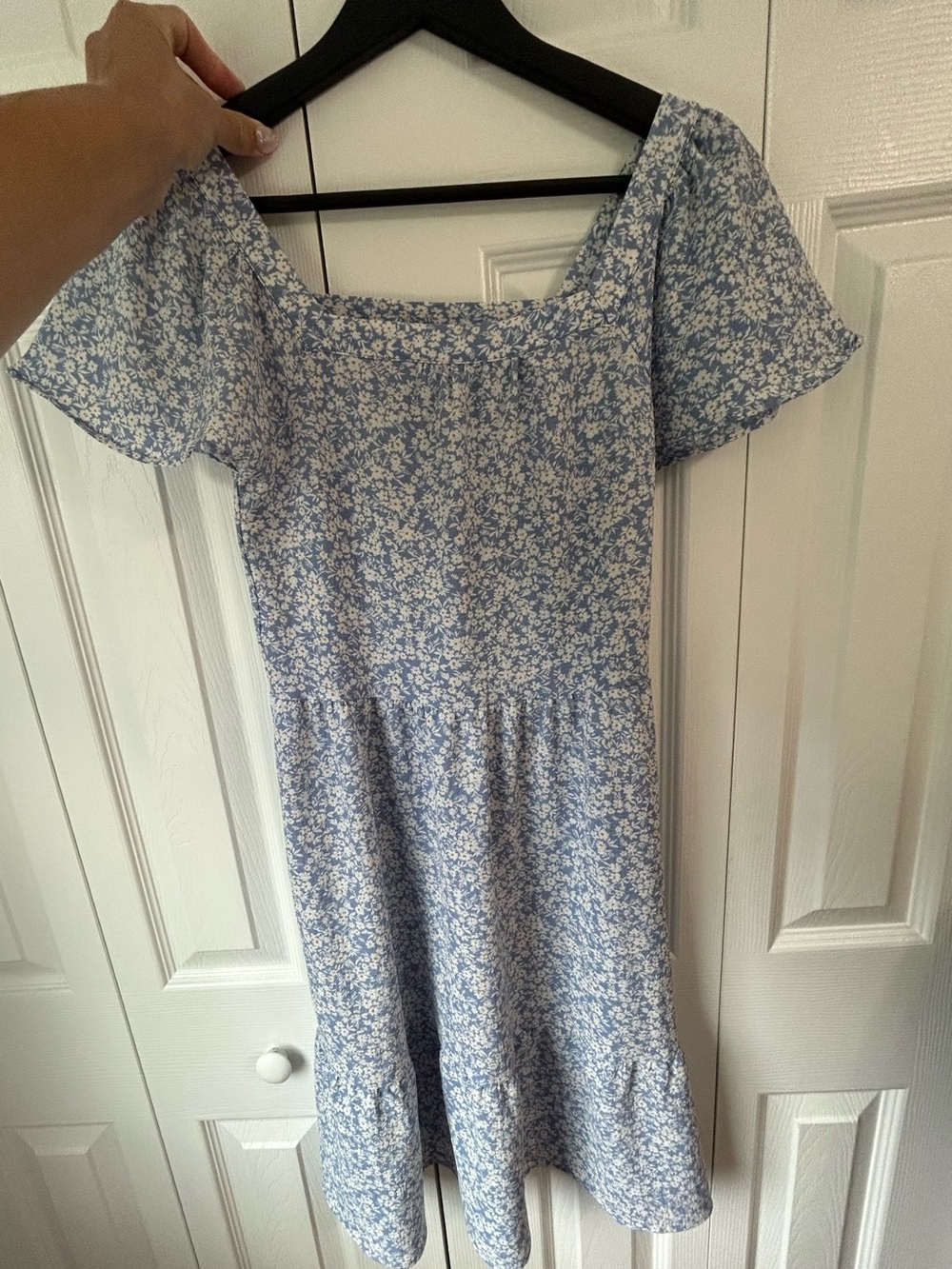 Monteau Light Blue Floral Mini Dress